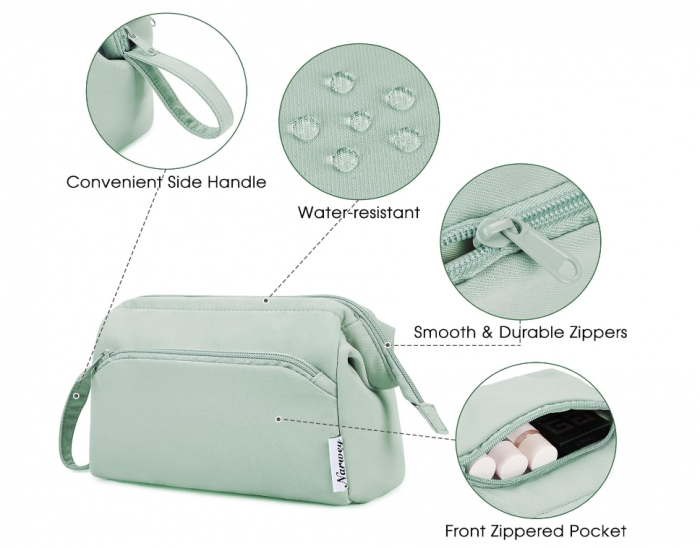 Geanta cosmetice, trusa de machiaj Narwey pentru femei, verde menta [5]