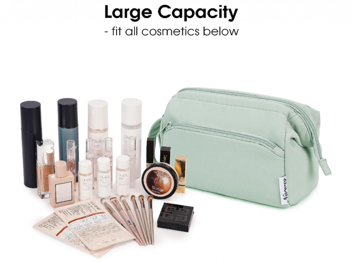 Geanta cosmetice, trusa de machiaj Narwey pentru femei, verde menta [4]