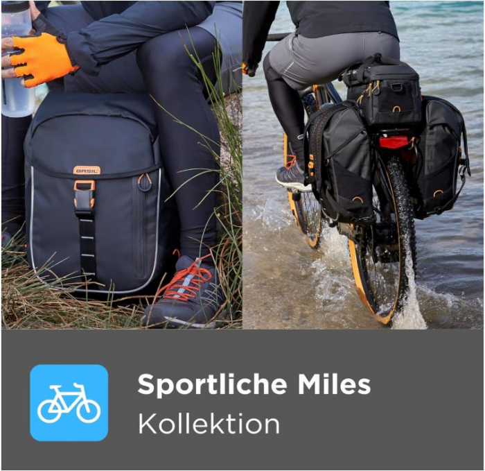 Geantă de bicicletă pentru portbagaj Basil Miles Tarpaulin XL Pro, 9-36L, negru/portocaliu [6]