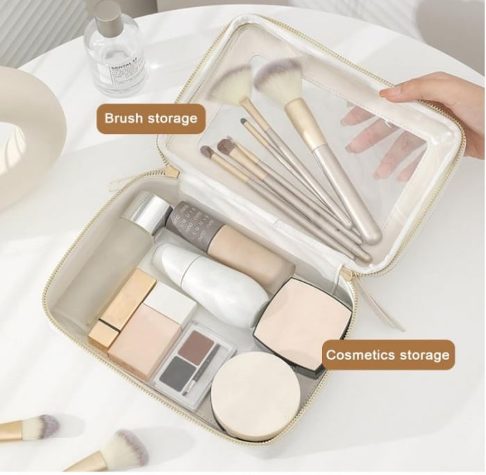 Geantă de călătorie/voiaj pentru cosmetice , transparentă, alb [7]