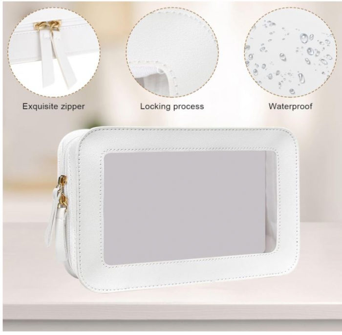 Geantă de călătorie/voiaj pentru cosmetice , transparentă, alb [3]