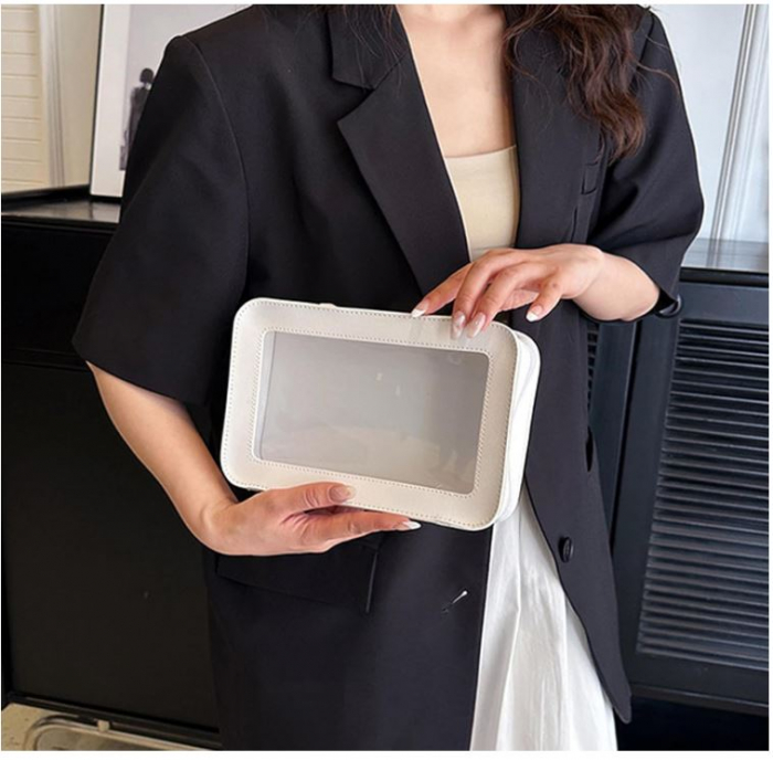 Geantă de călătorie/voiaj pentru cosmetice , transparentă, alb [4]