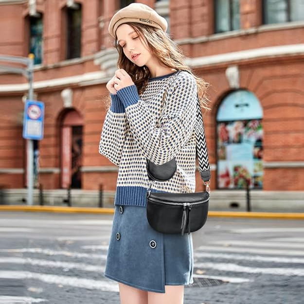 Geantă de damă YUHONLNOR, curea largă, 24 x 15 cm [2]