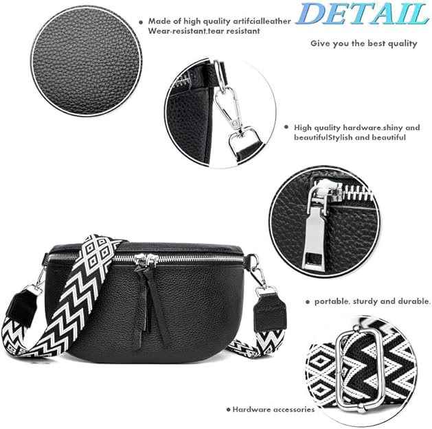 Geantă de damă YUHONLNOR, curea largă, 24 x 15 cm [5]