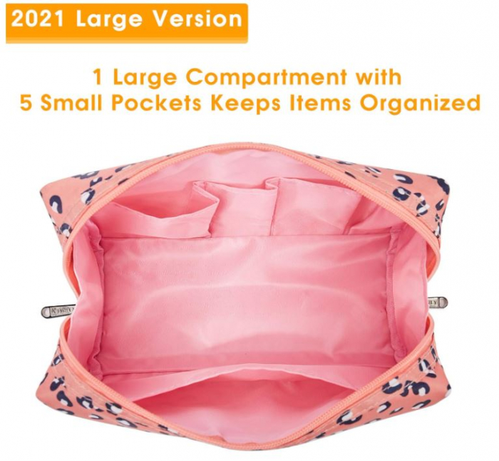 Geanta de machiaj Narwey, geanta pentru cosmetice, leopard print [2]