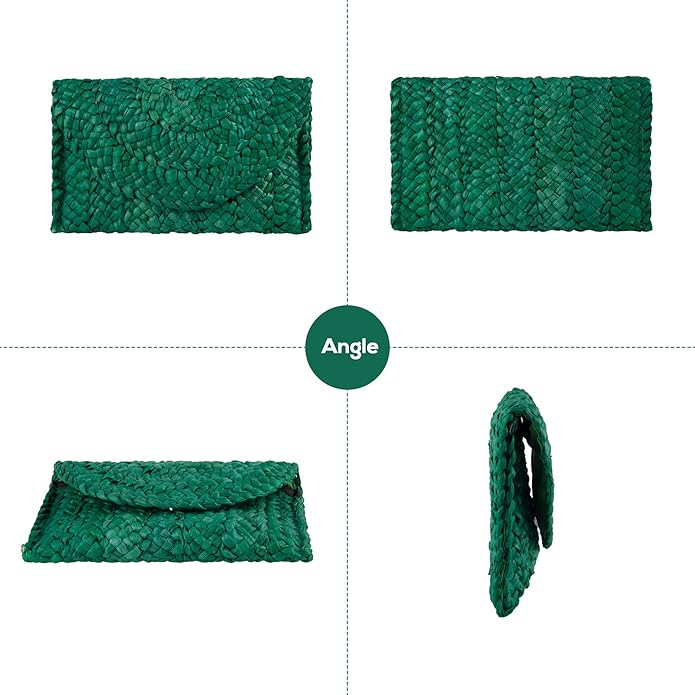 Geantă de mână din paie EVEOUT, pentru femei, verde [6]