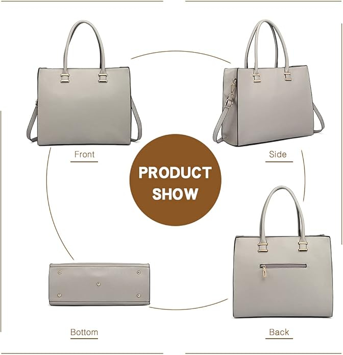 Geanta de mana pentru femei Miss Lulu L1509-1 GY, din piele PU, gri [5]