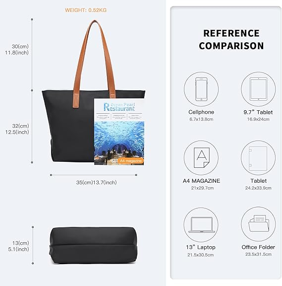 Geanta de mana pentru femei Miss Lulu Shopper, impermeabila, negru [4]