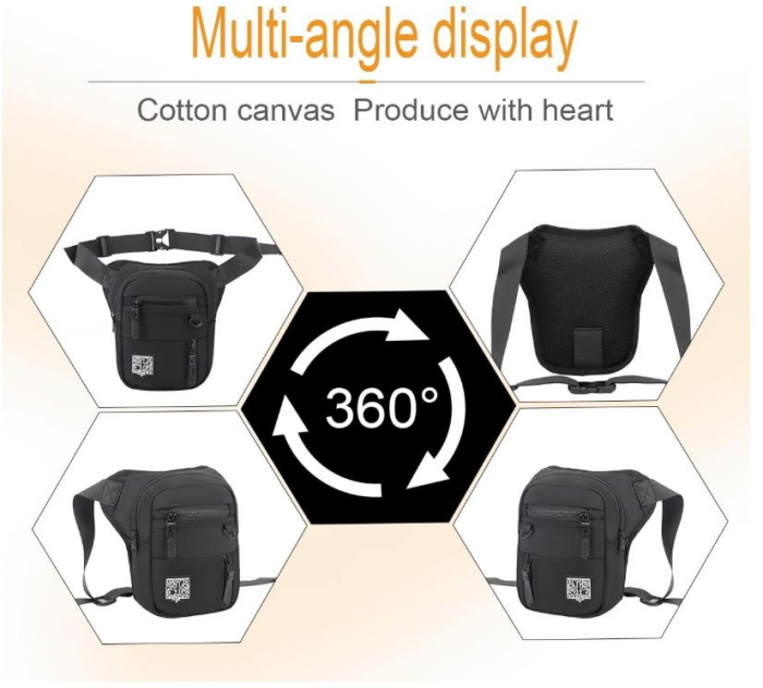 Geanta de picior pentru motocicleta Eshow, borseta multifunctionala, negru [4]