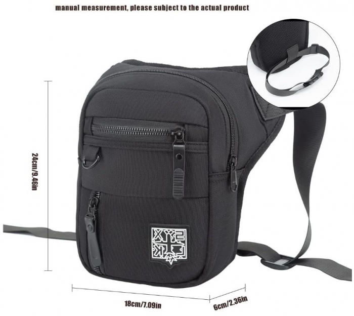 Geanta de picior pentru motocicleta Eshow, borseta multifunctionala, negru [2]