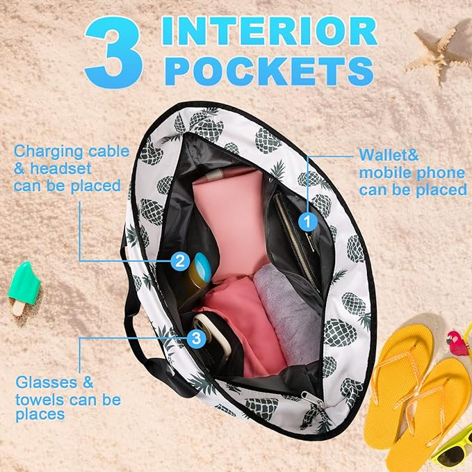 Geanta de plaja HOMESPON, impermeabila, model cu ananas [5]