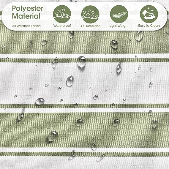 Geantă de plajă Oscaurt pentru femei, alb cu dungi verzi [6]