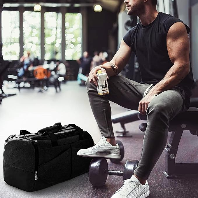 Geanta de sport Rieeyrslza, cu compartiment pentru pantofi, negru [4]