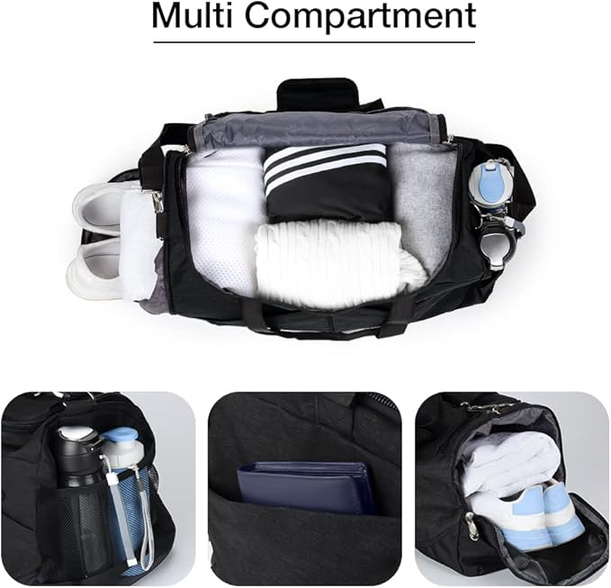 Geanta de sport Rieeyrslza, cu compartiment pentru pantofi, negru [7]