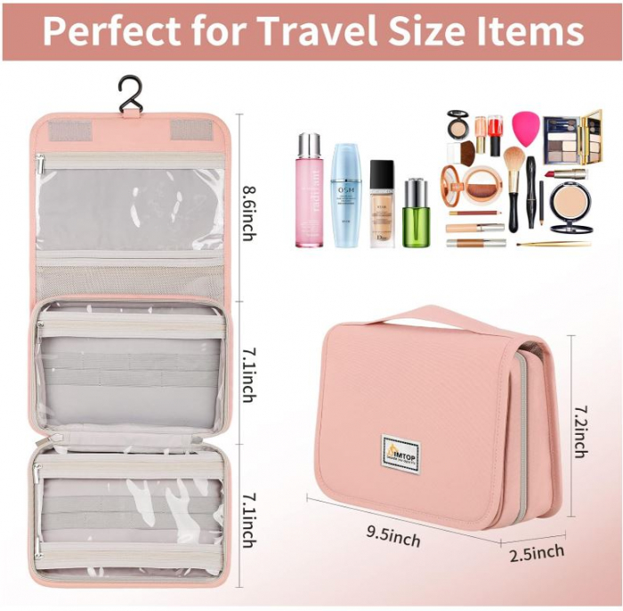 Geanta de toalata pentru agatat SIMTOP, roz [3]