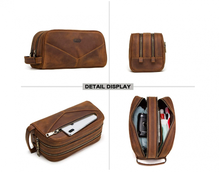 Geanta de toaletă de călătorie din piele Contacts pentru bărbați [5]
