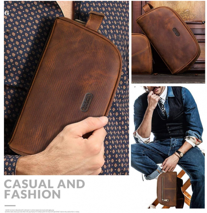 Geanta de toaletă de călătorie din piele Contacts pentru bărbați [10]