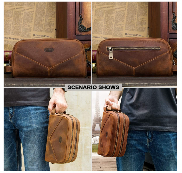 Geanta de toaletă de călătorie din piele Contacts pentru bărbați [8]