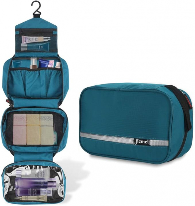 Geantă de toaletă Jiemei, cu cârlig pentru agățat, albastru [2]