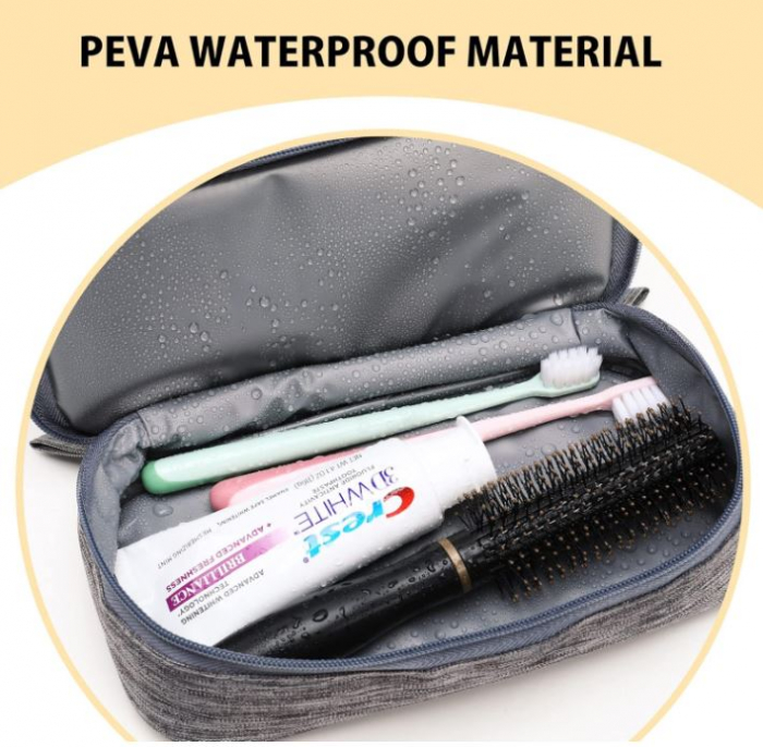 Geantă de toaletă JOZEA, cu cârlig pentru agățat, gri [3]