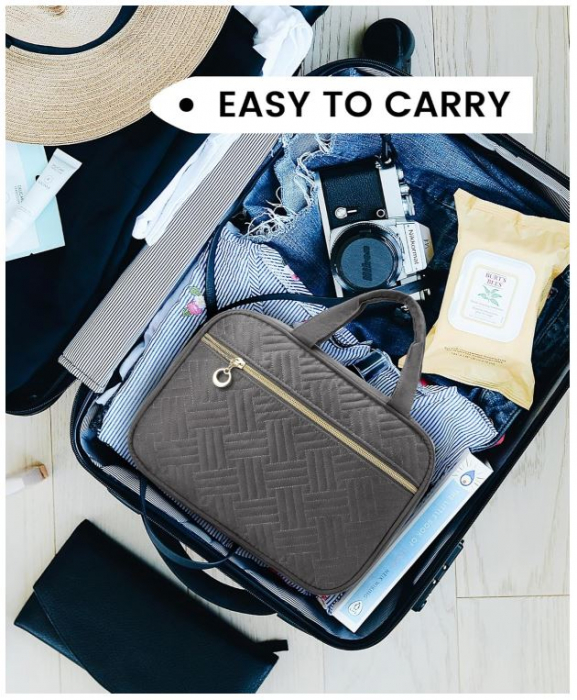 Geantă de toaletă LOVEVOOK, cu cârlig pentru agățat, gri [5]