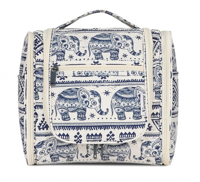 Geantă de toaletă Narwey, unisex, alb/albastru, model elefant [1]
