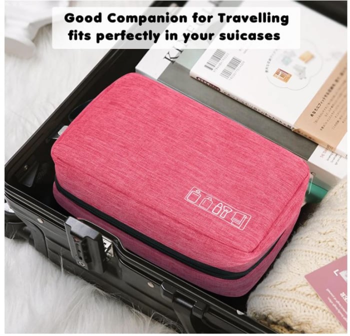 Geantă de toaletă Simpolor, cu cârlig pentru agățat, roz [4]