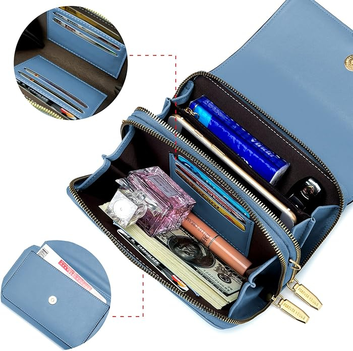 Geanta de umar crossbody Roulens, din piele PU, albastru [3]