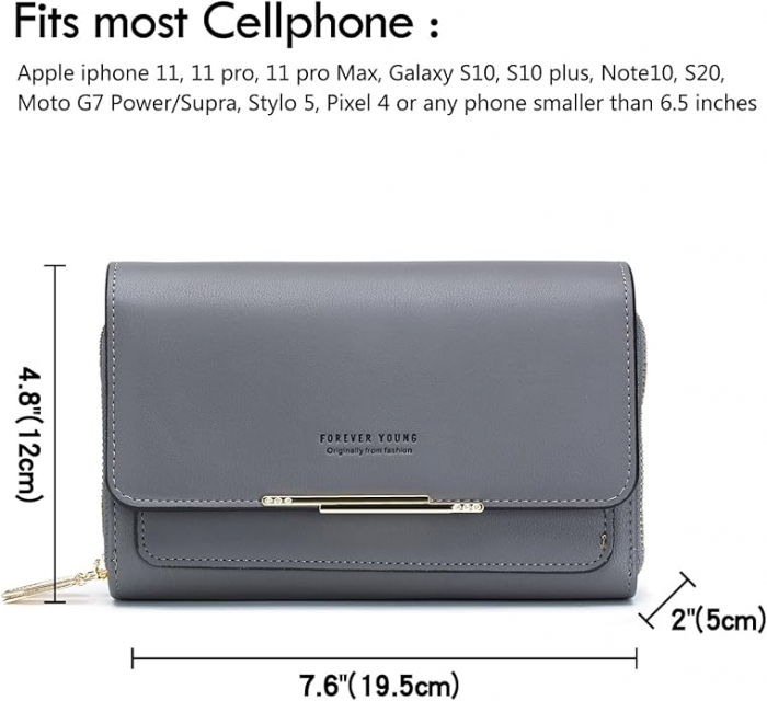 Geanta de umar crossbody Roulens, din piele PU, gri [4]