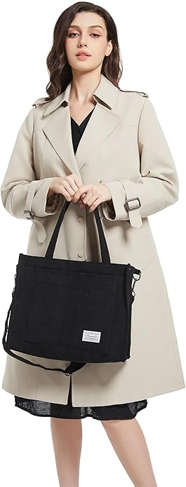 Geantă de umăr din catifea BROADREAM, neagra [2]