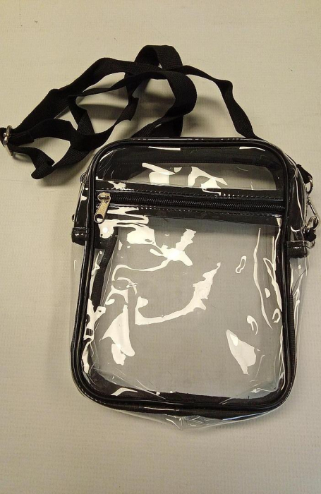 Geantă de umăr Kelepu transparentă PVC cu fermoar, 23 x 18 x 7 cm [2]