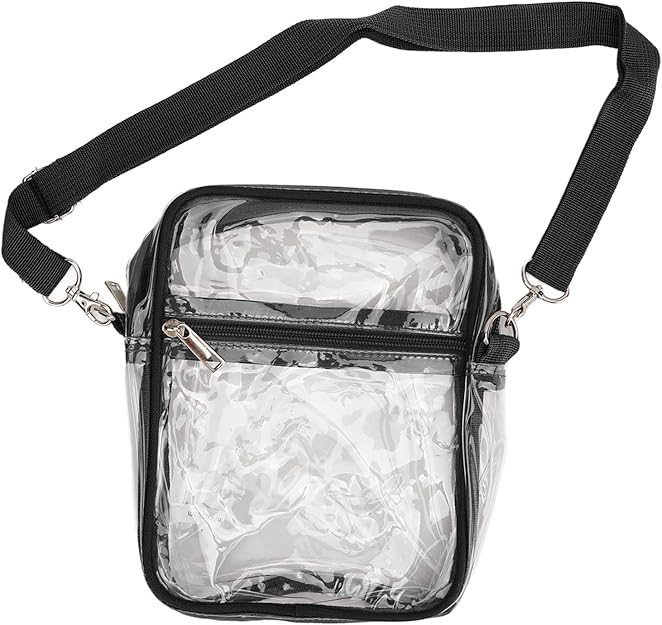 Geantă de umăr Kelepu transparentă PVC cu fermoar, 23 x 18 x 7 cm [4]