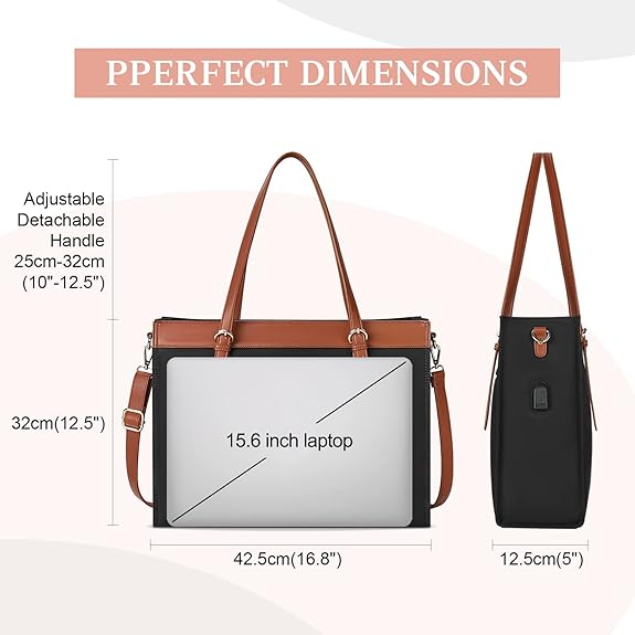 Geantă de umăr KTMOUW pentru dame, mare, impermeabilă, de 40cm, cu port de încărcare USB [4]