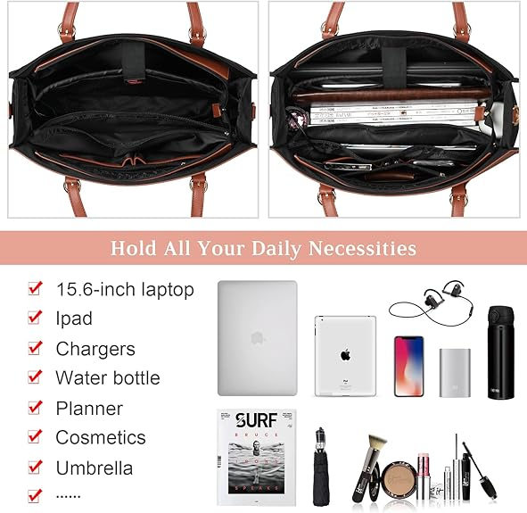 Geantă de umăr KTMOUW pentru dame, mare, impermeabilă, de 40cm, cu port de încărcare USB [3]