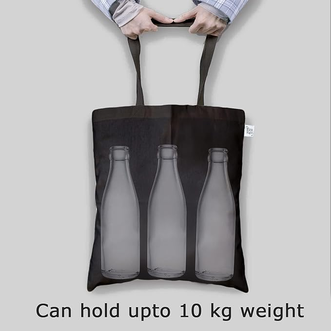 Geanta de umar pentru cumparaturi Eco Right, negru, imprimeu maimuta [5]