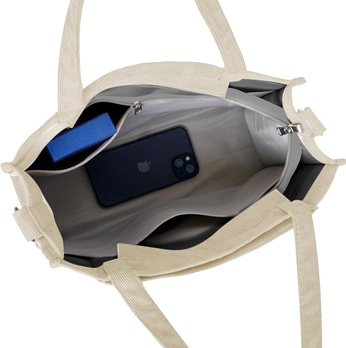 Geantă de umăr pentru femei BROADREAM, din velur, bej [6]