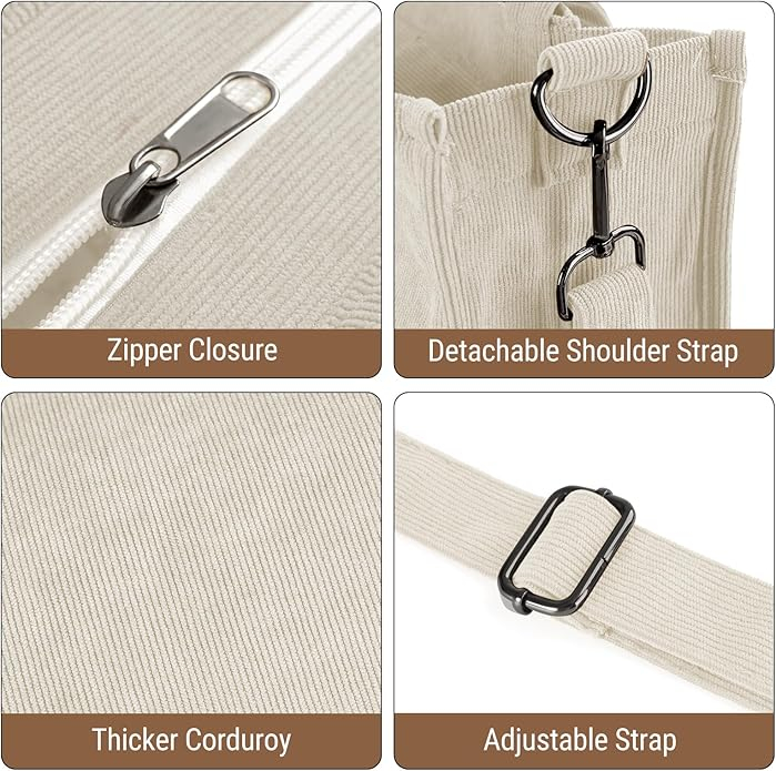 Geantă de umăr pentru femei BROADREAM, din velur, bej [4]