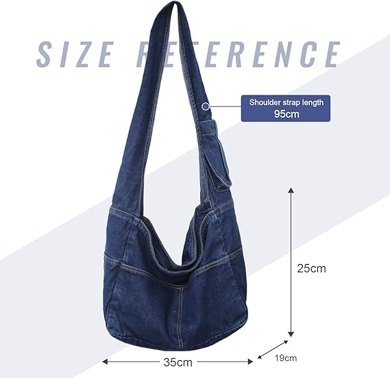 Geanta de umar pentru femei din denim LHHMZ, albastru [5]