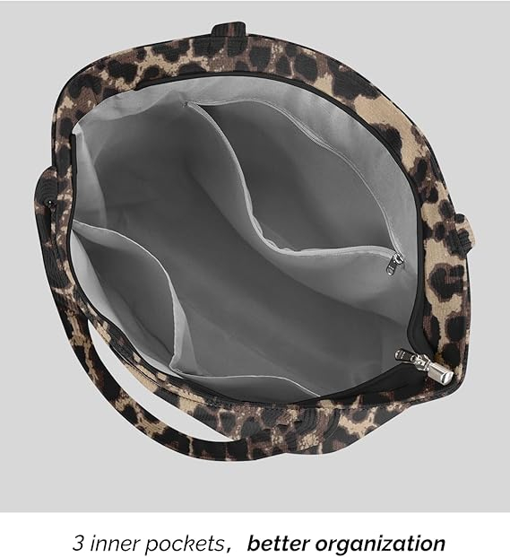 Geanta de umar pentru femei Prite, din velur, leopard print [6]