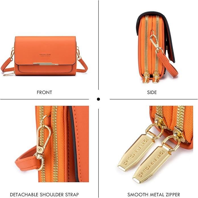 Geanta de umar pentru femei Roulens, piele PU, portocaliu [6]