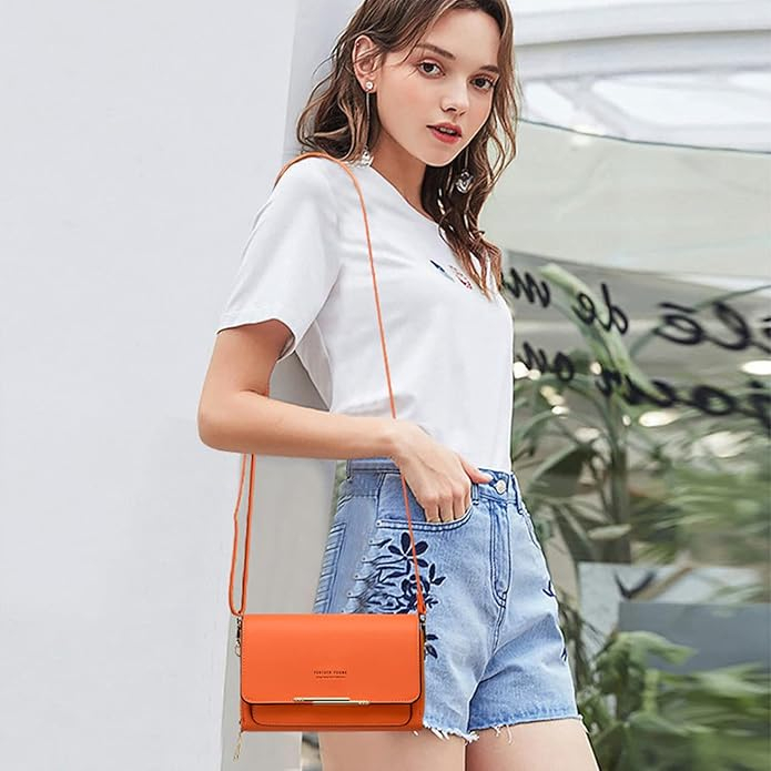 Geanta de umar pentru femei Roulens, piele PU, portocaliu [8]