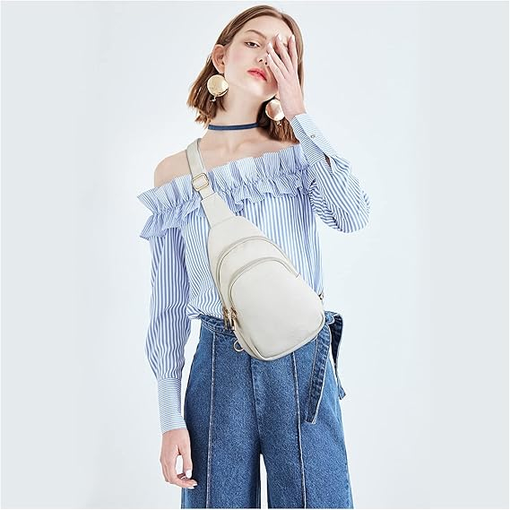 Geanta de umar pentru femei Telena Sling Bag, piele PU, bej [2]