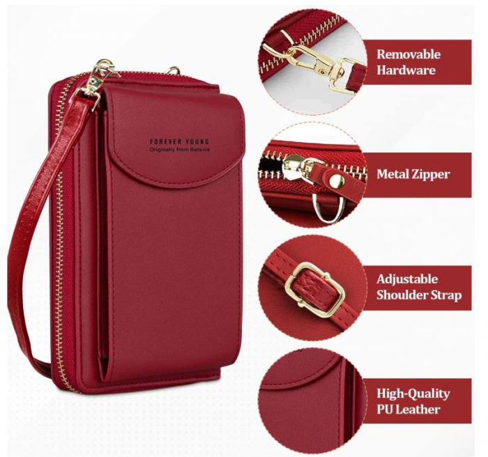 Geantă de umăr pentru telefon mobil VDSOW, pentru femei, rosu [3]