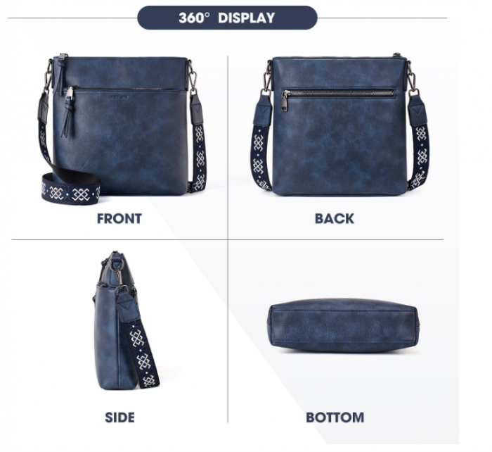 Geantă de umăr Roulens Fashion pentru femei, curea lată reglabilă [7]