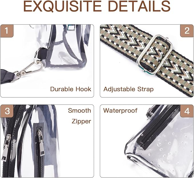 Geanta de umar Telena, transparentă, unisex [3]