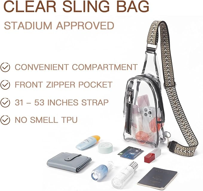 Geanta de umar Telena, transparentă, unisex [2]