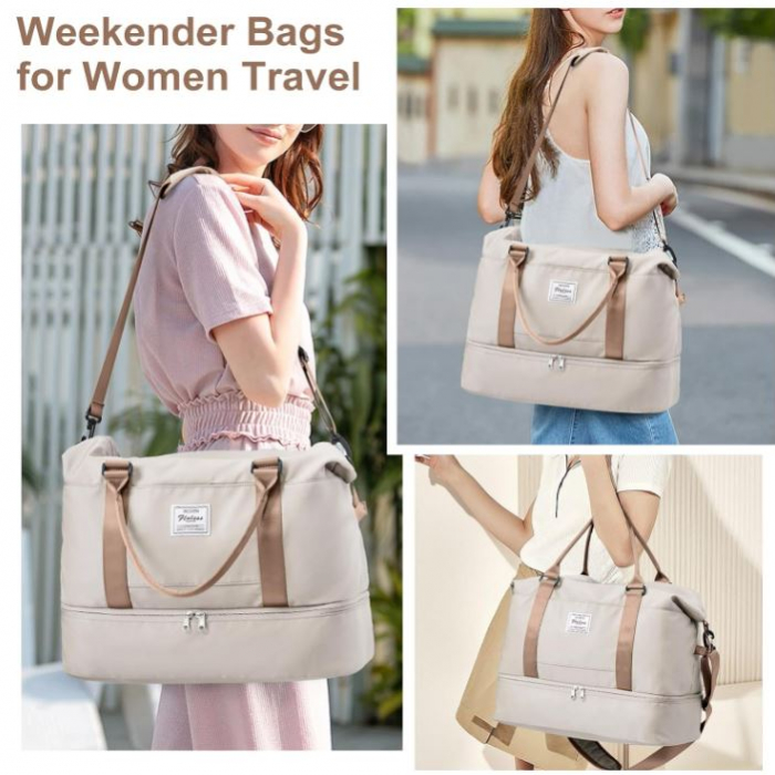 Geanta de voiaj HPLQQ, 45 x 36 x 20 cm, bej [3]