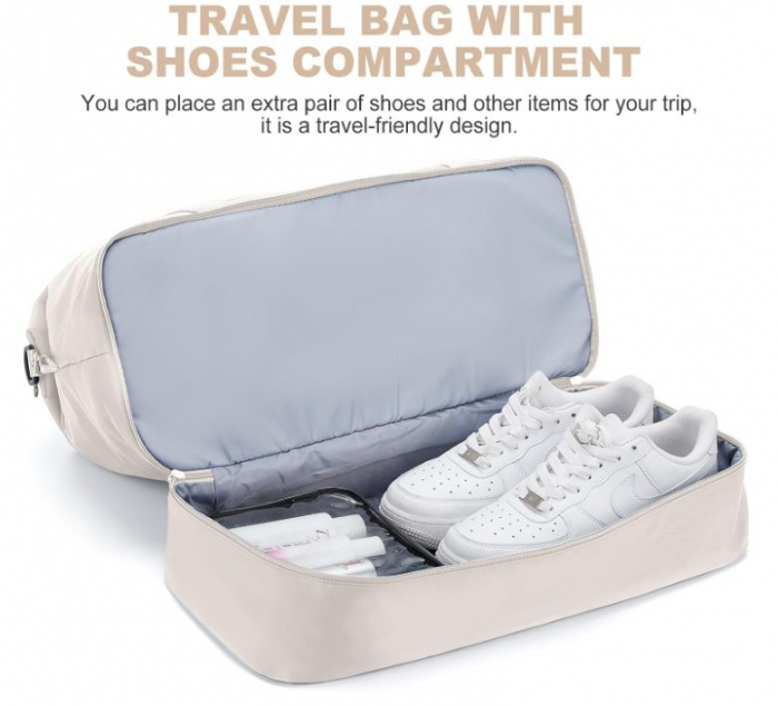 Geanta de voiaj HPLQQ, 45 x 36 x 20 cm, bej [5]