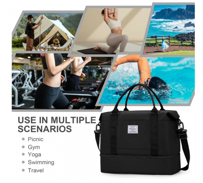 Geanta de voiaj HYC00, 45 x 36 x 20 cm, negru - RESIGILAT [6]