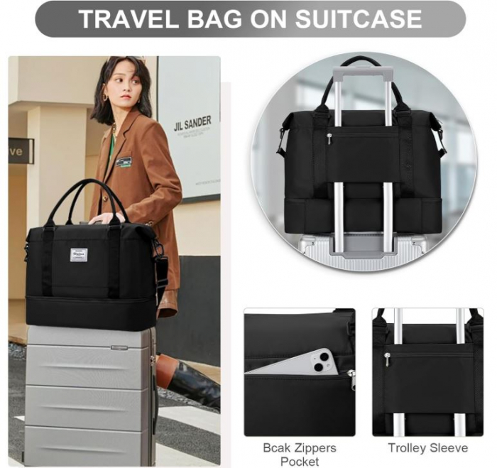 Geanta de voiaj HYC00, 45 x 36 x 20 cm, negru - RESIGILAT [5]